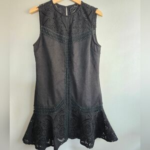 English Factory~ Elegant Black Lace mini Dress. Sz L
